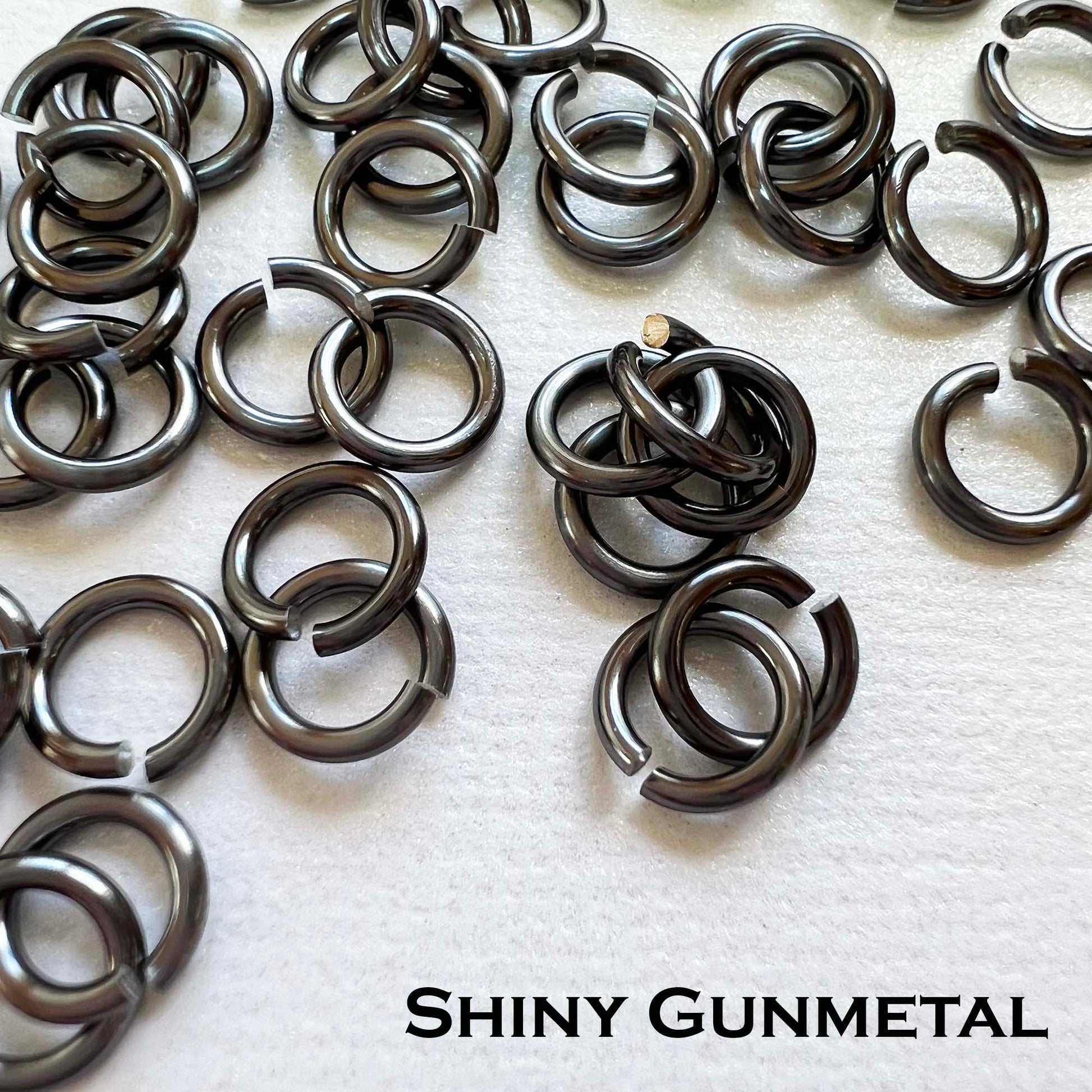 SHINY BLACK ICE 7mm 16 GA AWG Jump Rings / 5 Gram Pack (approx 70