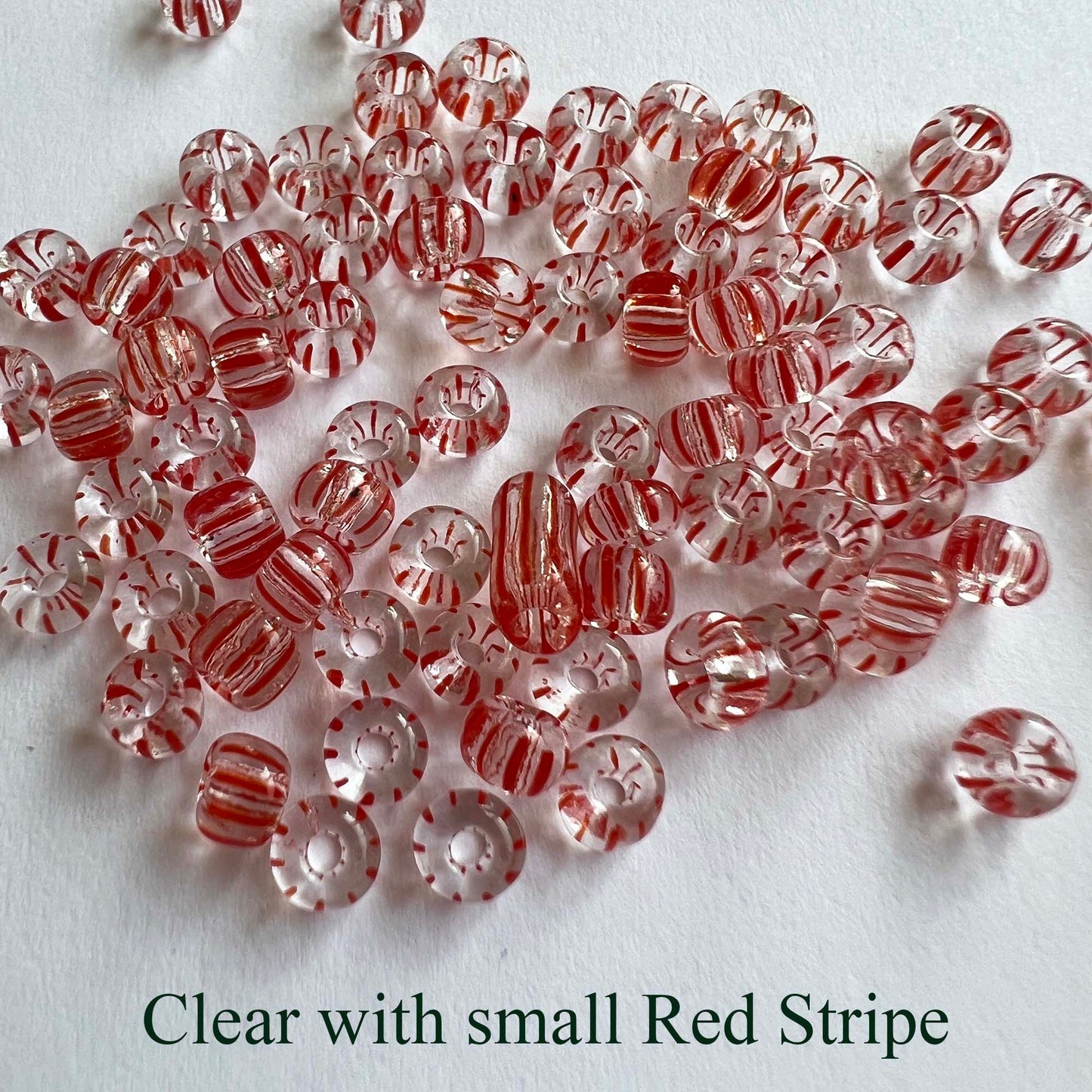 Striped Seed Beads 6/0 Small Stripe 20g Bag choose color