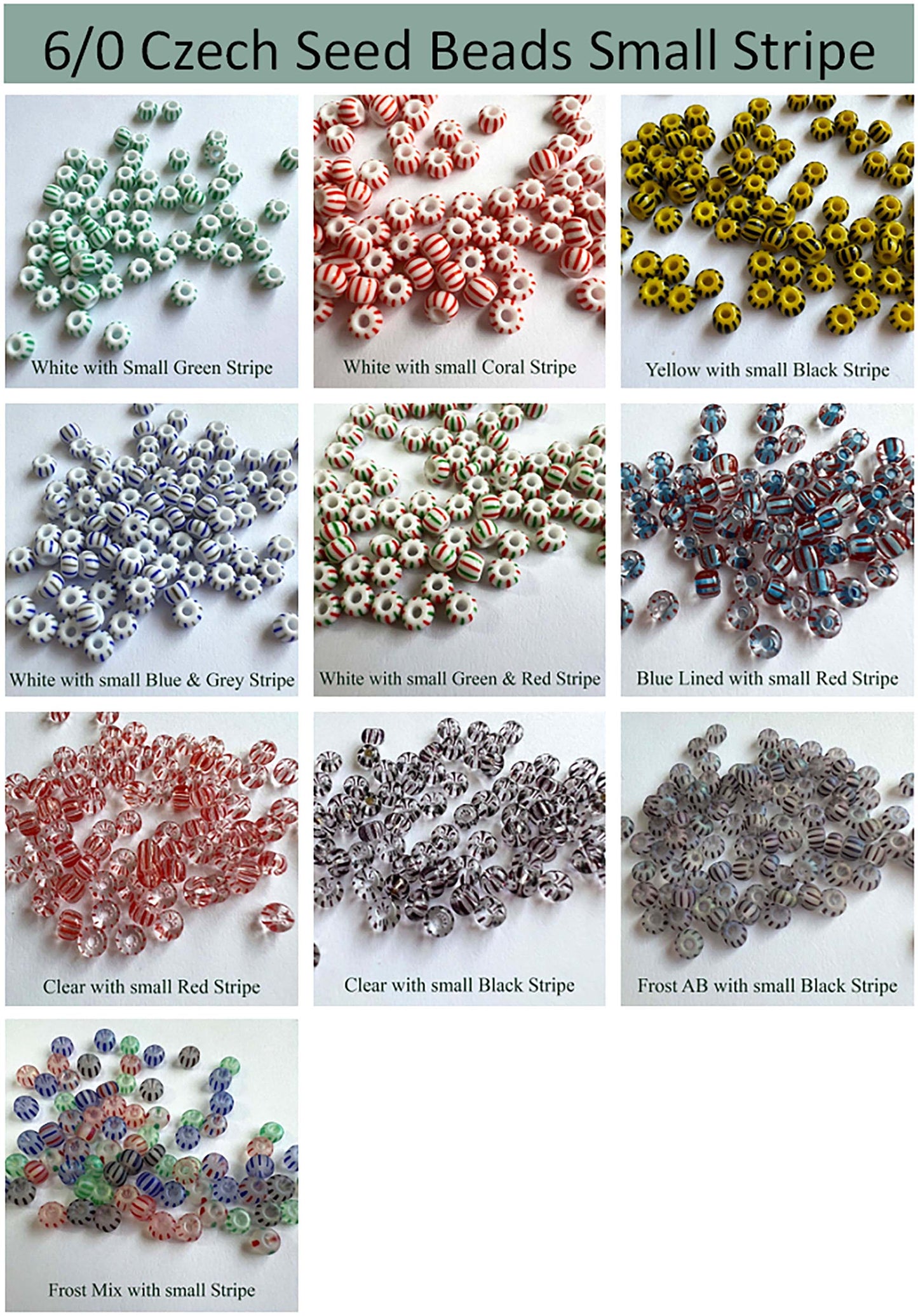 Rocailles Seed Beads Glass Beads 6/0 4 Mm Stripes Mix Multicolor