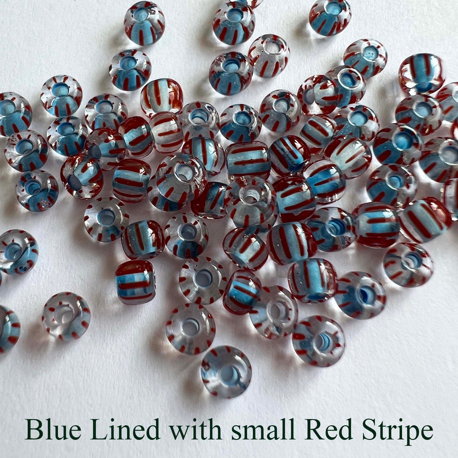 Striped Seed Beads 6/0 Large Stripe 20 gm Choose Color