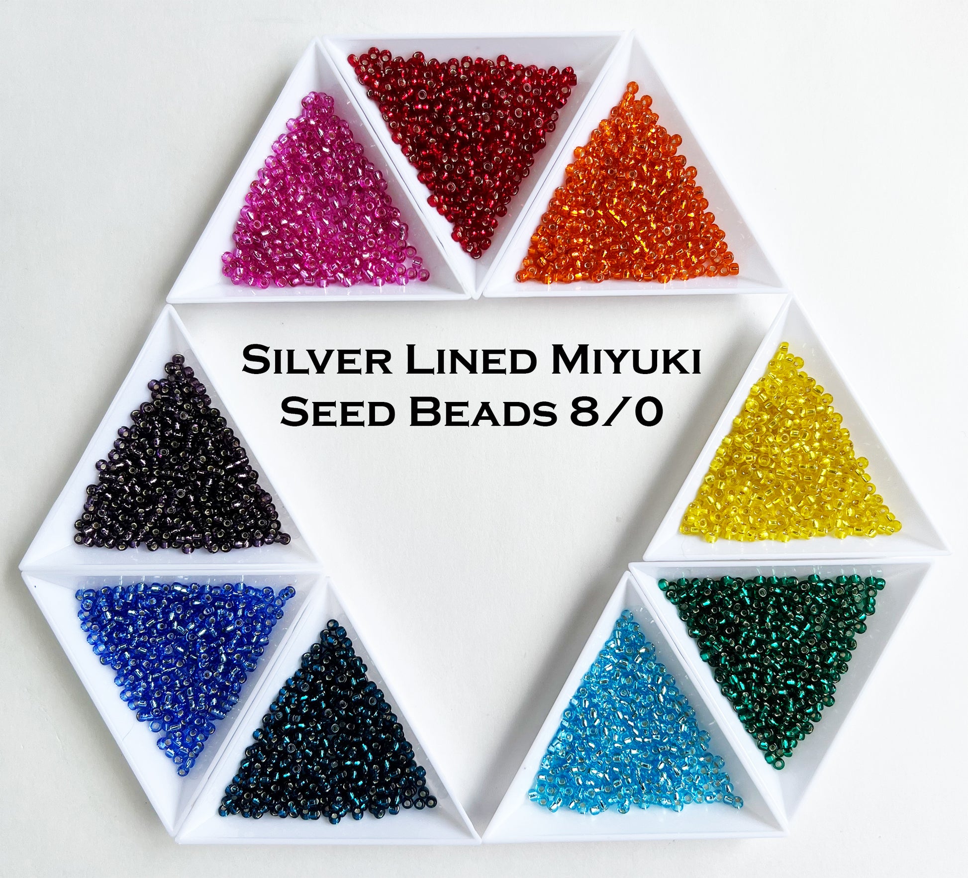 8-15 - 8/0 Silver-Lined Light Green Miyuki Seed Bead